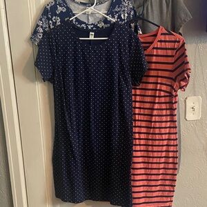 Old Navy Dark Blue Dress with White Dots
